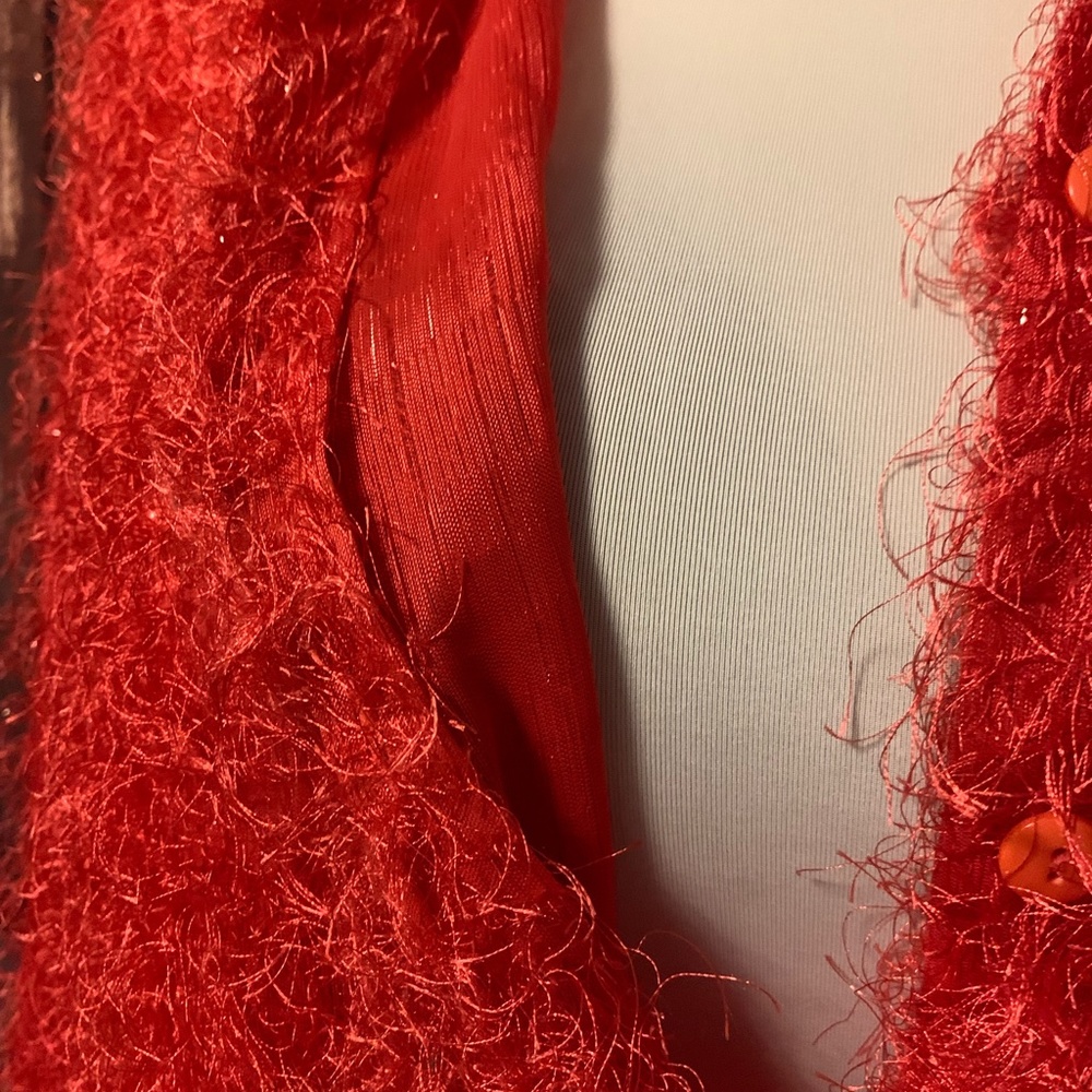 NWOT LIZ & ME WOMEN'S PLUS SIZE 3X JACKET TOP EYE LASH FUZZY CORAL BOHO HOLIDAY - Picture 9 of 13